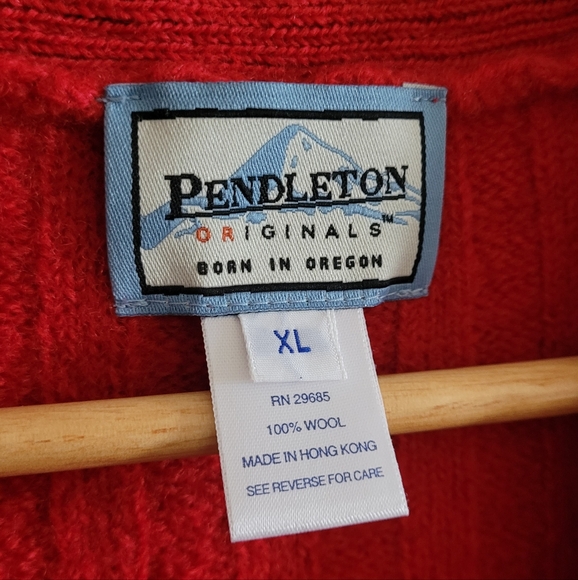 Vintage Pendleton 100% Wool 5 Button Vest, Women's XL, Bright Cherry Red - Picture 4 of 8